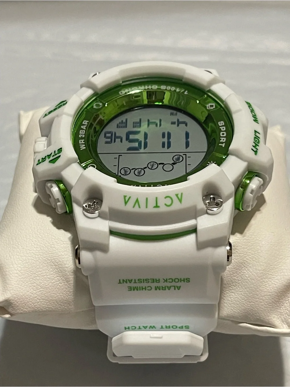 Activa Digital Essentials Unisex 50mm White and Green Tone Case new